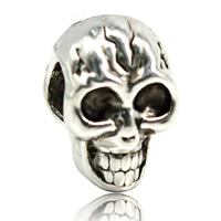 Zinc Alloy European Beads, Skull, antique silver color plated, without troll, lead & cadmium free Approx 4-4.5mm 