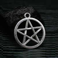 Zinc Alloy Star Pendant, pentagram, antique silver color plated, lead & cadmium free Approx 1.5mm 