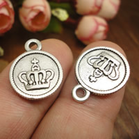 Zinc Alloy Flat Round Pendants, antique silver color plated, lead & cadmium free Approx 1.5mm 