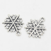 Zinc Alloy Flower Pendants, Snowflake, antique silver color plated Approx 1.5mm 