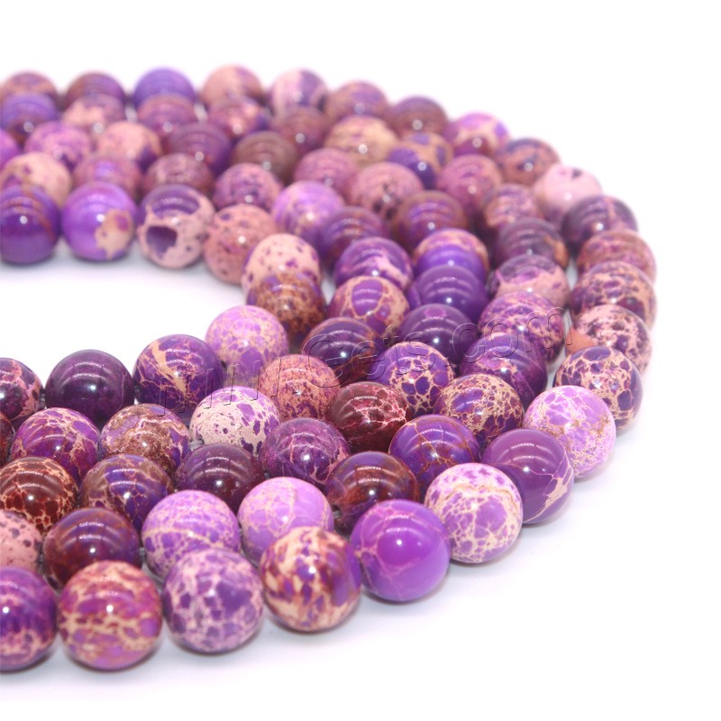 Eindruck Jaspis Perlen, Impression Jaspis, rund, verschiedene Größen vorhanden, Bohrung:ca. 1mm, Länge:ca. 15 ZollInch, verkauft von Strang