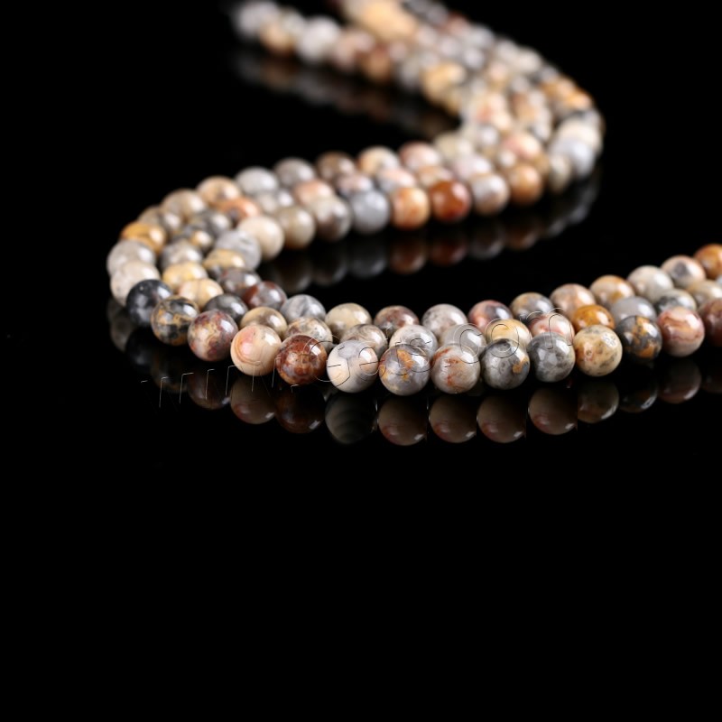 Perlas naturales ágata loca, Ágata loca, Esférico, diverso tamaño para la opción, agujero:aproximado 1mm, longitud:aproximado 15 Inch, Vendido por Sarta