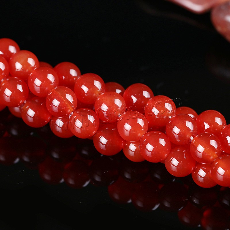 Бусины из натурального Красного Агата, красный агат, Круглая, разный размер для выбора, отверстие:Приблизительно 1mm, длина:Приблизительно 15 дюймовый, продается Strand