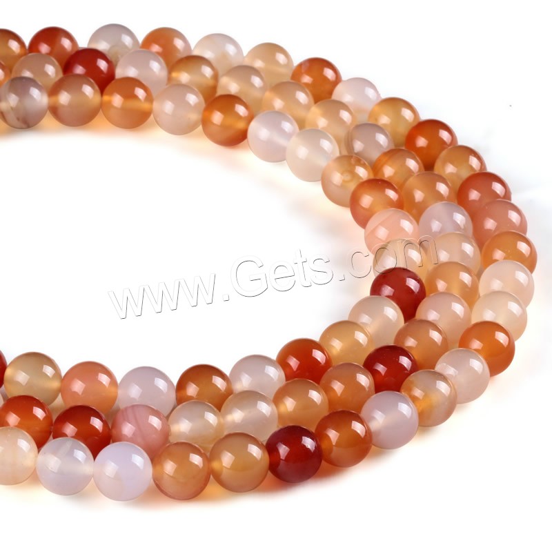 Natural Red Agate Beads, Round, different size for choice, Hole:Approx 1mm, Length:Approx 15 Inch, Sold By Strand