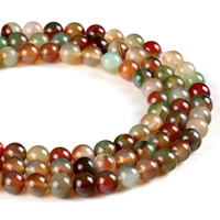 Natürliche Malachit Perlen, Malachit Achat, rund, verschiedene Größen vorhanden, Bohrung:ca. 1mm, Länge:ca. 15 ZollInch, verkauft von Strang