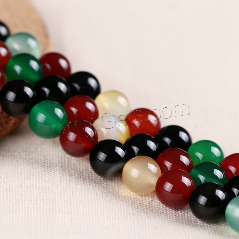 Natürliche Regenbogen Achat Perlen, rund, verschiedene Größen vorhanden, Bohrung:ca. 1mm, Länge:ca. 15 ZollInch, verkauft von Strang