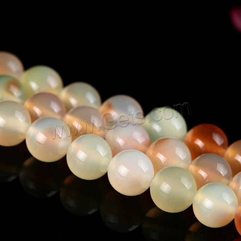 Natürliche zwei Tönen Achat Perlen, Zweifarbiger Achat, rund, verschiedene Größen vorhanden, Bohrung:ca. 1mm, Länge:ca. 15 ZollInch, verkauft von Strang