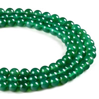 Natural Green Agate Beads, Round Approx 1mm Approx 15 Inch 