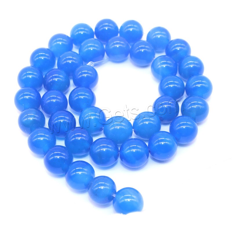 Natural Blue Agate Beads, Round, different size for choice, Hole:Approx 1mm, Length:Approx 15 Inch, Sold By Strand