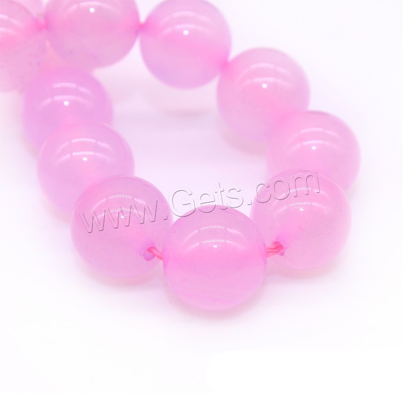 Pink Calcedony Beads, Round, different size for choice, Hole:Approx 1mm, Length:Approx 15 Inch, Sold By Strand