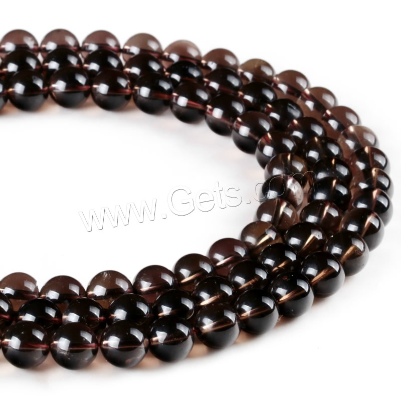 Natural Smoky Quartz Beads, Round, different size for choice, Hole:Approx 1mm, Length:Approx 15 Inch, Sold By Strand