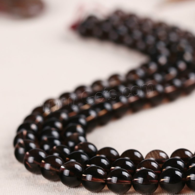 Natural Smoky Quartz Beads, Round, different size for choice, Hole:Approx 1mm, Length:Approx 15 Inch, Sold By Strand