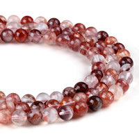 Natürliche Ruby Quarz Perlen, Rubinquarz, rund, verschiedene Größen vorhanden, Bohrung:ca. 1mm, Länge:ca. 15 ZollInch, verkauft von Strang