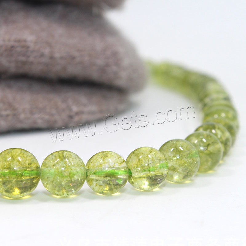 Natürliche Grüne Quarz Perlen, Grüner Quarz, rund, verschiedene Größen vorhanden, Bohrung:ca. 1mm, Länge:ca. 15 ZollInch, verkauft von Strang
