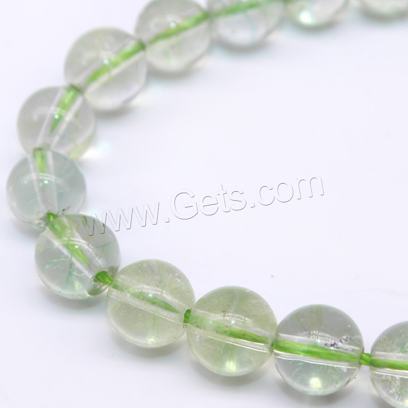 Natural Green Quartz Beads, Round, different size for choice, Hole:Approx 1mm, Length:Approx 15 Inch, Sold By Strand