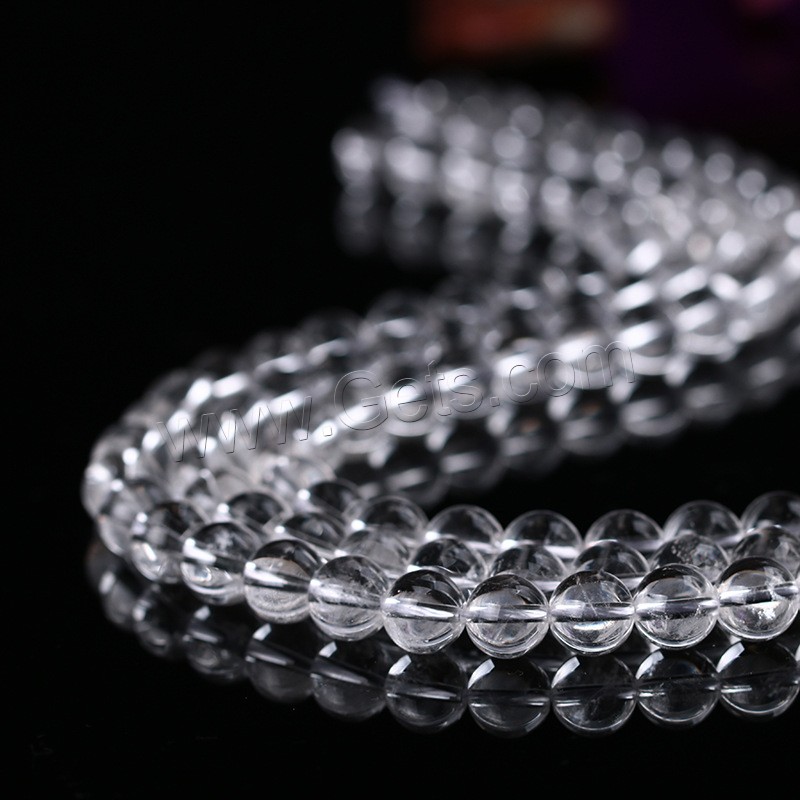 Natural Clear Quartz Beads, Round, different size for choice, Hole:Approx 1mm, Length:Approx 15 Inch, Sold By Strand
