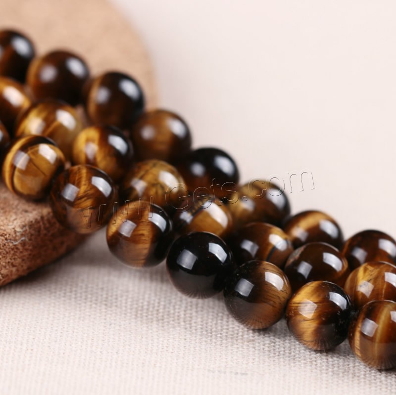 Tiger Eye Beads, Round, different size for choice, Hole:Approx 1mm, Length:Approx 15 Inch, Sold By Strand