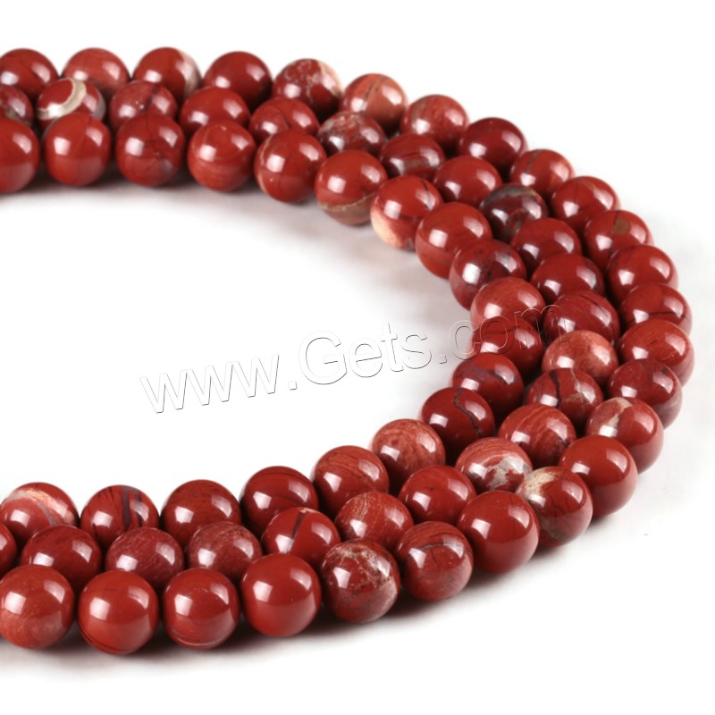 Perles Jaspe rouge, Rond, normes différentes pour le choix, Trou:Environ 1mm, Longueur:Environ 15 pouce, Vendu par brin
