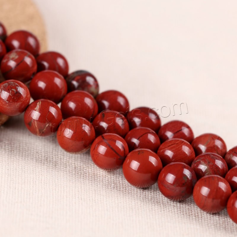 Perles Jaspe rouge, Rond, normes différentes pour le choix, Trou:Environ 1mm, Longueur:Environ 15 pouce, Vendu par brin