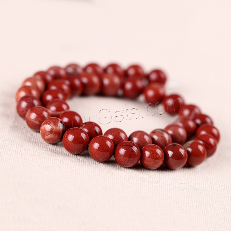 Red Jasper Bead, Round, different size for choice, Hole:Approx 1mm, Length:Approx 15 Inch, Sold By Strand