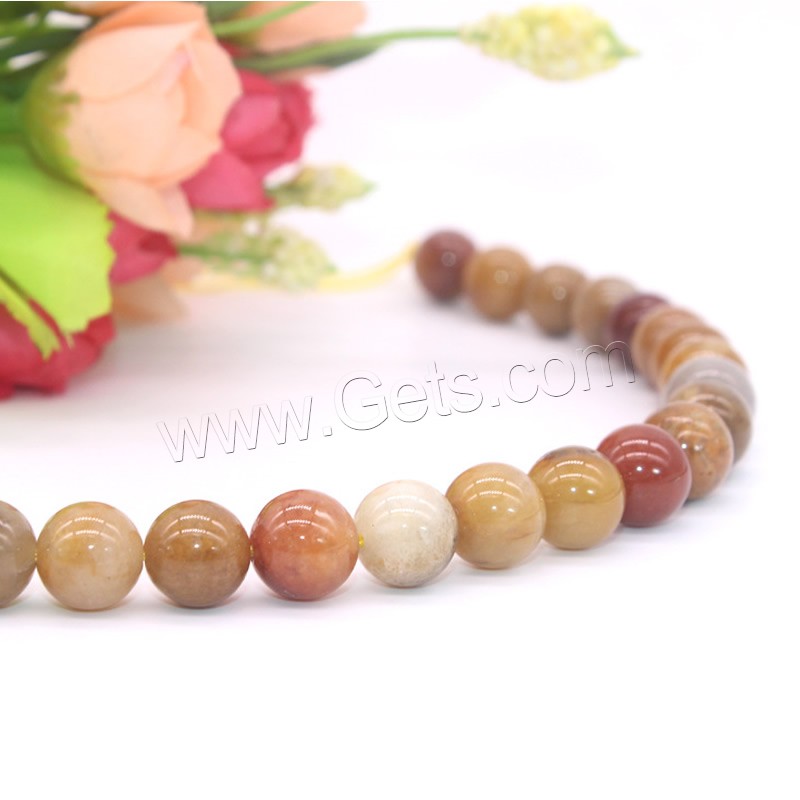 Three Colored Jade Beads, Round, natural, different size for choice, Hole:Approx 1mm, Length:Approx 15 Inch, Sold By Strand