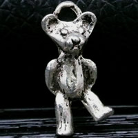Zinc Alloy Animal Pendants, Bear, antique silver color plated, lead & cadmium free Approx 3-5mm 