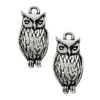 Zinc Alloy Animal Pendants, Owl, antique silver color plated, lead & cadmium free Approx 1.5mm 