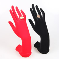 Plastic Ring Display, Resin, Hand, with velveteen covered 