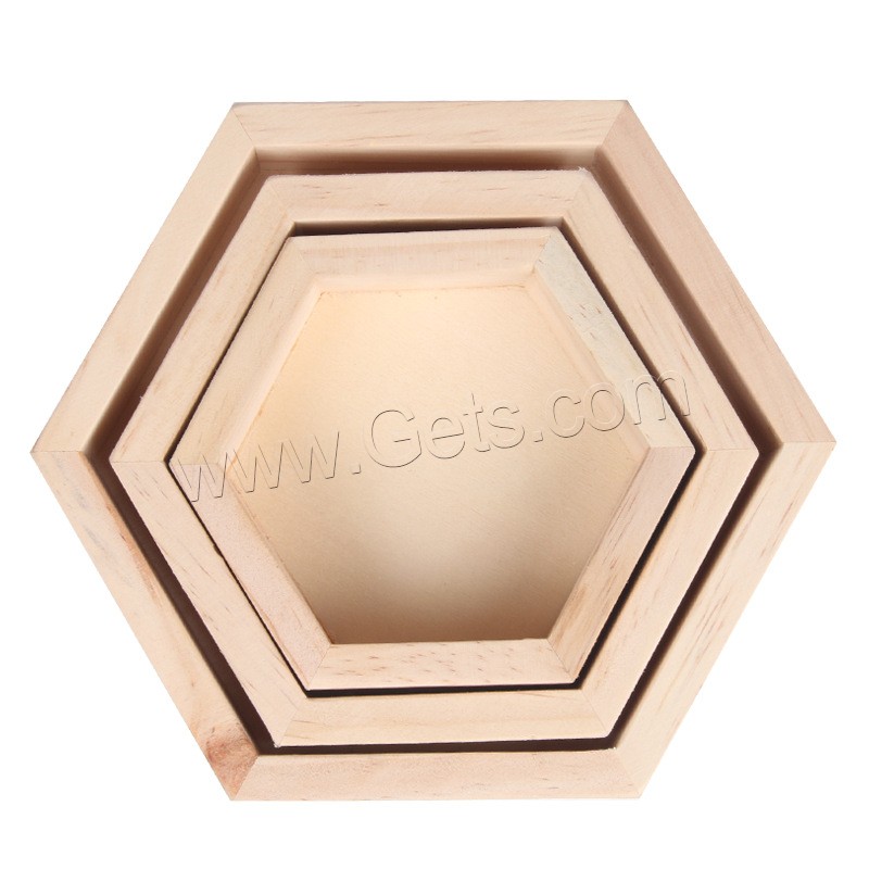 Jewelry Case and Box, Wood, Hexagon, different size for choice, Sold By PC