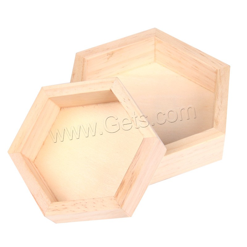 Коробка-дисплей, деревянный, Шестиугольник, разный размер для выбора, продается PC