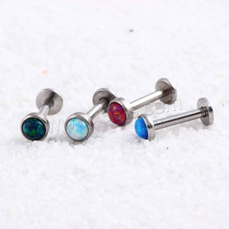Stainless Steel Lip Ring, with Stone, different size for choice & for woman, mixed colors, Sold By PC