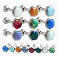 Stainless Steel Lip Ring, with Stone & for woman, mixed colors, 3mm, 6mm 