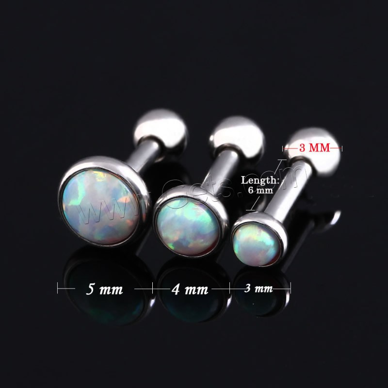 Кольцо из нержавеющей стали для губ, нержавеющая сталь, с камень, разный размер для выбора & Женский, разноцветный, 3mm, 6mm, продается PC