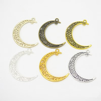 Zinc Alloy Jewelry Pendants, Moon, plated, hollow Approx 1.5mm 