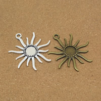 Zinc Alloy Pendant Cabochon Setting, Sun, plated Approx 1.5mm, Inner Approx 12mm 