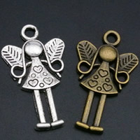 Character Shaped Zinc Alloy Pendants, Angel, plated, mixed colors, lead & cadmium free Approx 2mm 