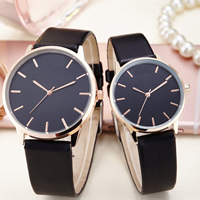 Unisex Wrist Watch, PU Leather, with Glass & Zinc Alloy, plated, adjustable 