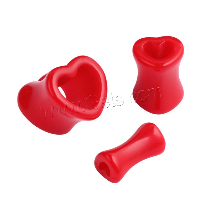 Acrylic Piercing Tunnel, Heart, Unisex & different size for choice, more colors for choice, Sold By PC