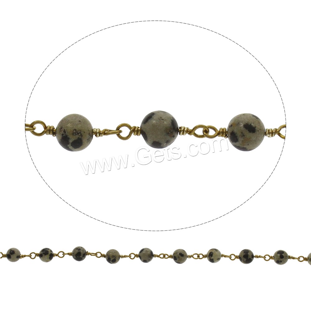 Gemstone Decorative Chain, with brass chain, plated, different materials for choice, more colors for choice, 6mm, Sold By m