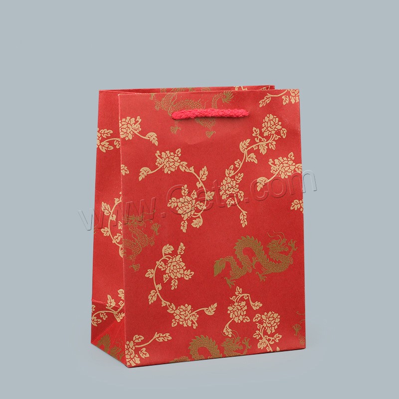 Jewelry Gift Box, Kraft, with Nylon Cord, printing, different size for choice & with flower pattern, Sold By PC