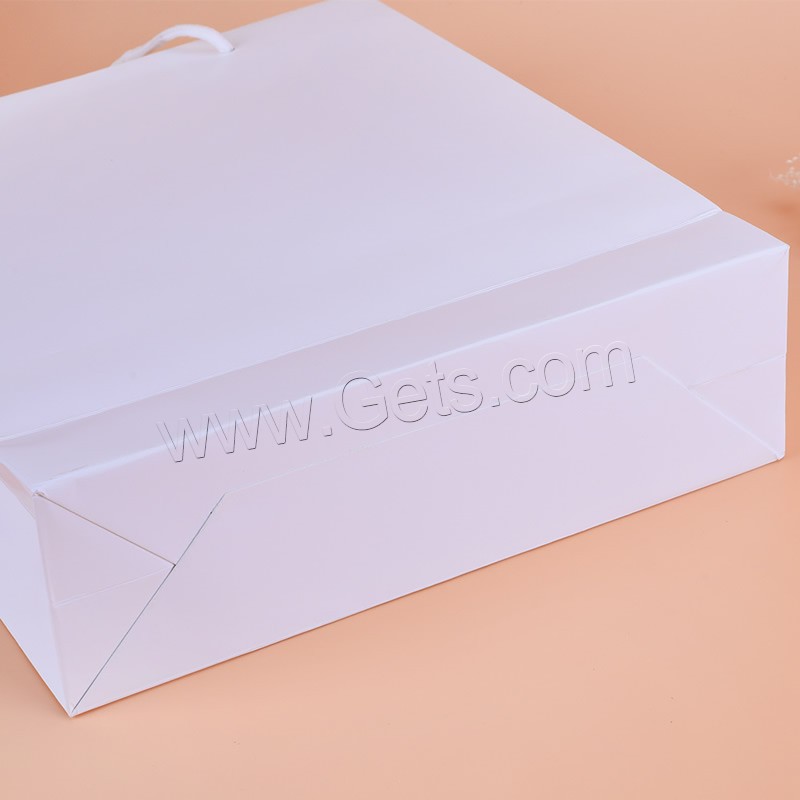 Sac pour cadeau, papier, avec corde en nylon, rectangle, normes différentes pour le choix, blanc, Vendu par PC