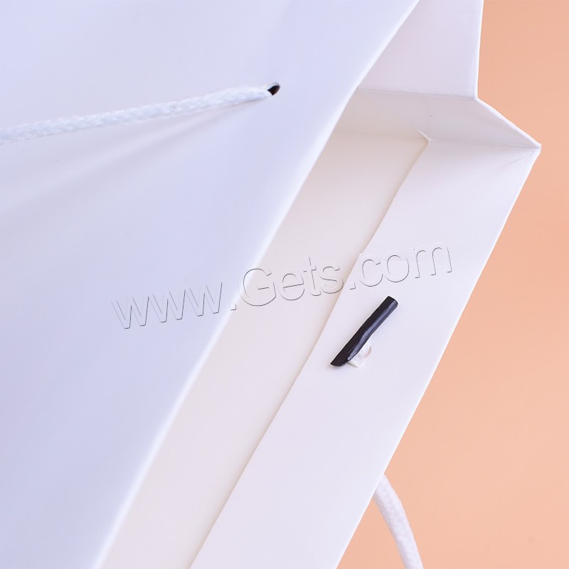 Gift Shopping Bag, Paper, with Nylon Cord, Rectangle, different size for choice, white, Sold By PC