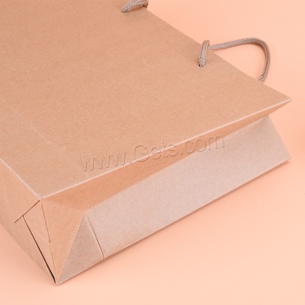 Gift Shopping Bag, Paper, with Nylon Cord, Rectangle, different size for choice, coffee color, Sold By PC