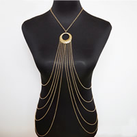 Body Chain Jewelry, Zinc Alloy, with 1.5Inch extender chain, gold color plated, twist oval chain & for woman Approx 15.5 Inch 
