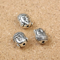 DIY Buddha Beads, Zinc Alloy, antique silver color plated Approx 1mm 