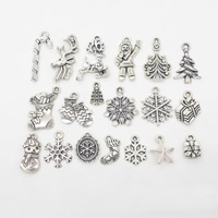 Zinc Alloy Christmas Pendants, antique silver color plated, Christmas jewelry & mixed, 12-27mm Approx 1mm 