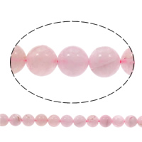 Abalorio De Cuarzo Rosa Natural, cuarzo rosado, Esférico, diverso tamaño para la opción, agujero:aproximado 1mm, longitud:aproximado 15 Inch, Vendido por Sarta