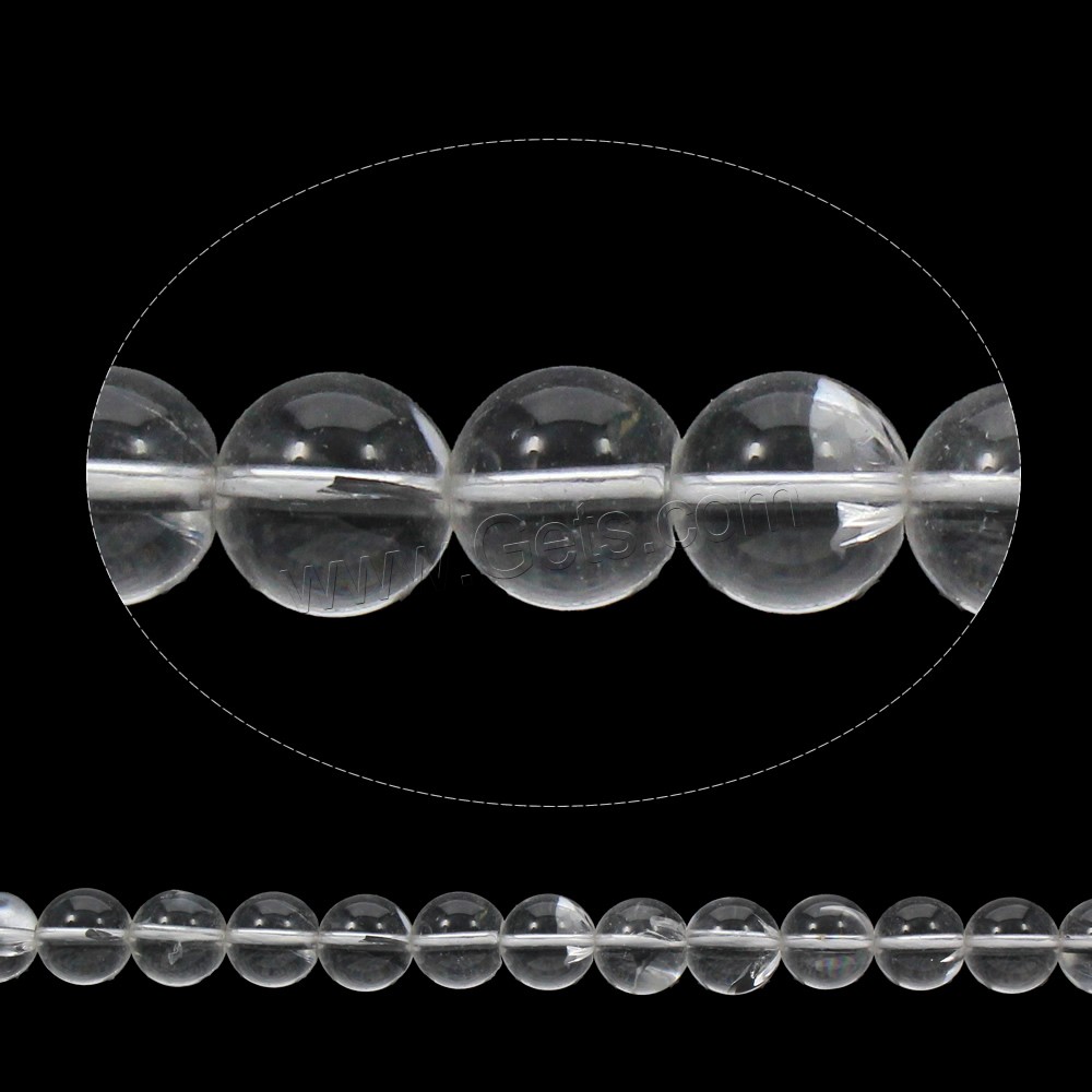 Natural Clear Quartz Beads, Round, different size for choice, Hole:Approx 1mm, Length:Approx 16 Inch, Sold By Strand