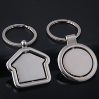 Zinc Alloy Key Chain Jewelry, with iron ring, House, platinum color plated lead & cadmium free Approx 32mm 