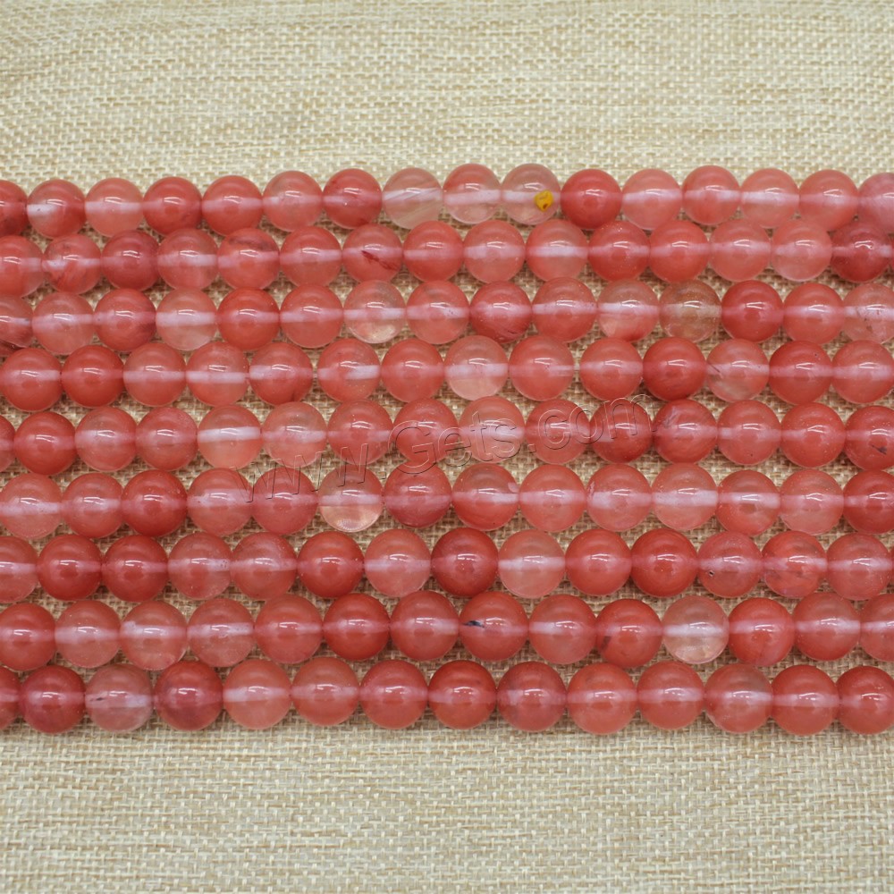 Cherry Quartz Bead, Round, different size for choice, Length:Approx 15 Inch, Sold By Strand